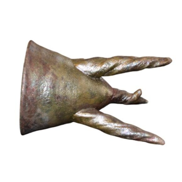 Pair Of Vintage Raku Pieces By Same Artist Vase 3 Legged Vessel Home Decor - Picture 4 of 9